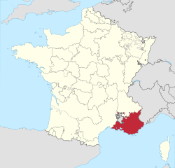 Location of the Comté de Provence in prerevolutionary France