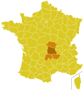 Mapa da província eclesiástica de Clermont