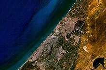 Image satellite, de la côte atlantique du Maroc