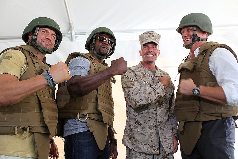 File:Randy Couture - Terry Crews- Vincent A Coglianese - Dolph Lundgren (Marine Corps Base Camp Pendleton for the premiere of The Expendables 2).jpg