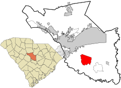 Richland County South Carolina incorporated and unincorporated areas Hopkins highlighted.svg