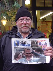 A Real Change vendor in 2008 Robert of Real Change.jpg