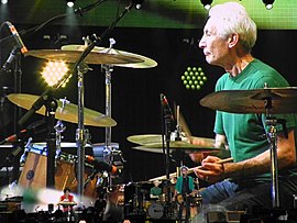 Onstage video of Charlie Watts, showing Gretsch drums and Zildjian cymbals Rolling Stones 18.jpg