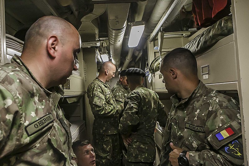 File:Romanian 307th Naval Infantry Battalion embarks with 26th MEU Marines aboard USS Oak Hill (28648547998).jpg