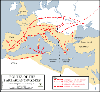 Barbarlar 331px-Routes_of_the_barbarian_invaders%2C_5th_century_AD