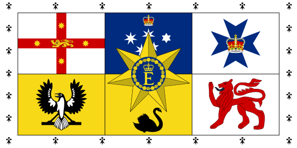 Fichier:Royal Standard of Australia (1962–2022).svg