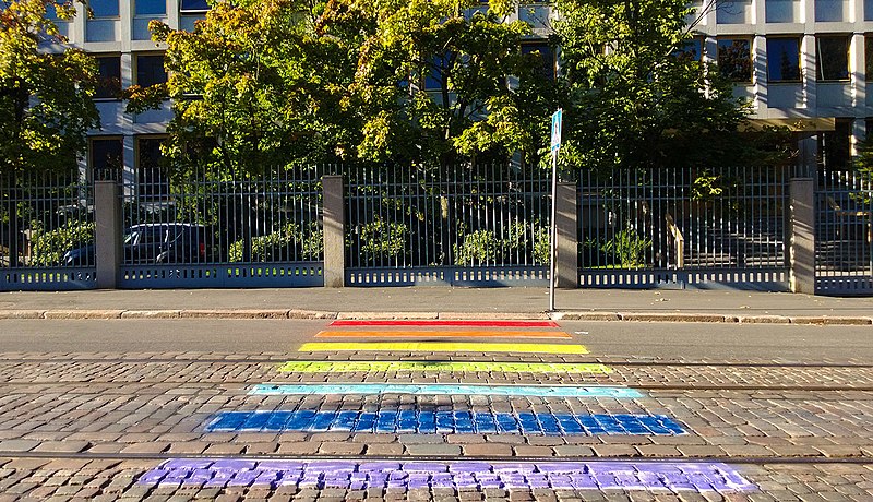 File:Russian Embassy in Helsinki, LGBT pavement.jpg