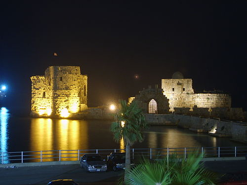 Sidon's Sea Castle built by the crusaders as a fortress of the holy land in Sidon, Lebanon.