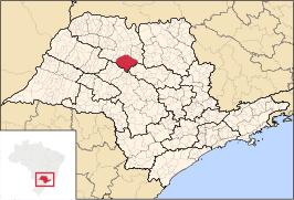 Ligging van de Braziliaanse microregio Novo Horizonte in São Paulo