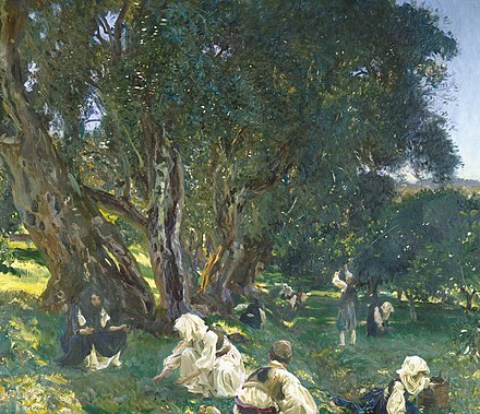 Albanian olive gatherers by American artist John Singer Sargent.