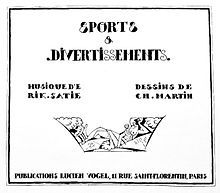 Charles Martin's main title page for the 1923 edition Satie sports title page.jpg
