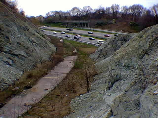 Never-used parkway cut in the park