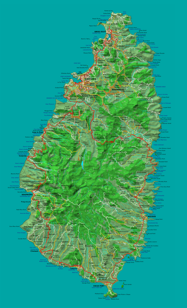 Map St Lucia And Surrounding Islands Geography Of Saint Lucia - Wikiwand