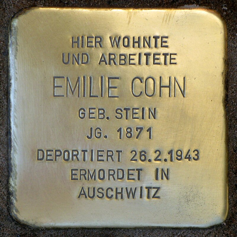 Stolperstein.Köpenick.Alt-Köpenick 34.Emilie Cohn.5528.jpg