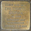 Stolperstein Grindelhof 30 (Emil Emanuel Badrian), Hamburg-Rotherbaum.JPG