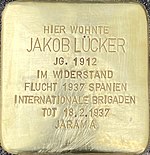 Stumbling block for Jakob Lücker