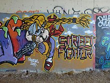 A graffiti of Vega under a bridge in Marsange, Presles-en-Brie in 2010
