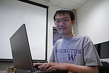 Student using a laptop in an instructional studio. Student using Laptop.jpg