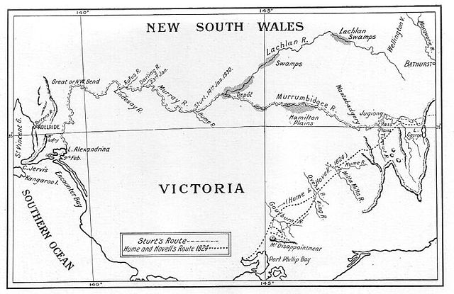 Route of the Sturt, Hume and Hovell expeditions