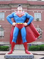 Superman statue in Metropolis Superman - Metropolis, IL.jpg