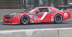 A Howe built Dodge Challenger TA2 spec car in 2015. TA2 2nd 1 Cameron Lawrence Road America Trans Am 2015.jpg