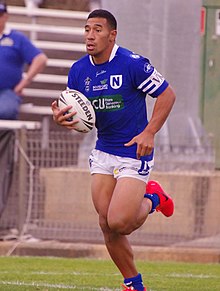 Moga playing for the Newtown Jets in 2014 TAUTAU MOGA Newtown.jpg