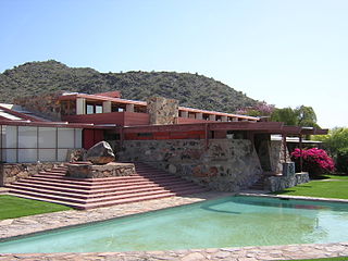 Taliesin West Frank Lloyd Wrights winter home and school, Scottsdale, Arizona, USA