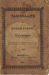 <i>Tamerlane and Other Poems</i> 1827 book by Edgar Allan Poe