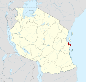 Kart over Dar-es-Salaam Swahili: Mkoa wa Dar es Salaam