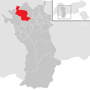 Lage der Gemeinde Tarrenz im Bezirk Imst (anklickbare Karte)