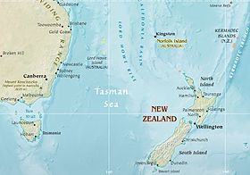 Tasman dənizinin xəritəsi
