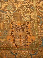 Anonymous (Isfahan)Unknown author. So-called Czartoryski carpet with emblem of the Myszkowski family of the Jastrzębiec coat of arms label QS:Len,"So-called Czartoryski carpet with emblem of the Myszkowski family of the Jastrzębiec coat of arms" label QS:Lpl,"Kobierzec tkz. Czartoryskich z godłem rodu Myszkowskich herbu Jastrzębiec" label QS:Lfr,"Tapis dit Czartoryski avec emblème de la famille Myszkowski des armoiries de Jastrzębiec" . Metropolitan Museum of Art (the coat of arms, identified as probably a pastiche and not Polish at all).