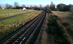 The completed loop, January 2015 Thuxton passing loop.jpg