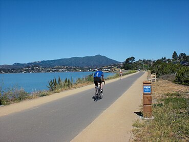 The path in Tiburon with view of Mt. Tamalpais