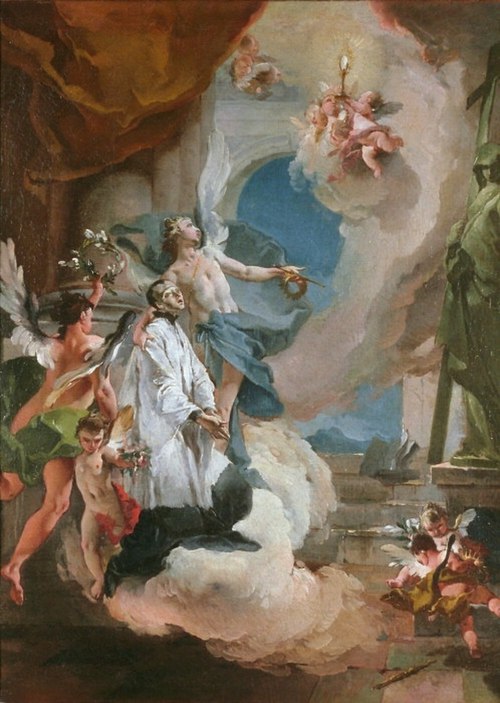 Saint Aloysius Gonzaga in Glory by Giovanni Battista Tiepolo, incomplete provenance