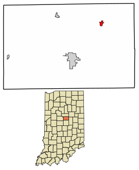 Tipton County Indiana Incorporated and Unincorporated areas Windfall City Highlighted 1884806.svg