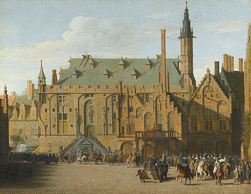 Town Hall at Haarlem with the Entry of Prince Maurits by Pieter Jansz. Saenredam