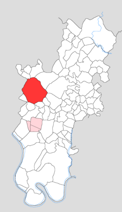 Map showing Panwari in Tundla block