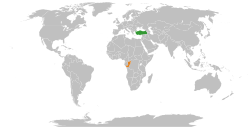 Haritada gösterilen yerlerde Kongo Cumhuriyeti ve Türkiye
