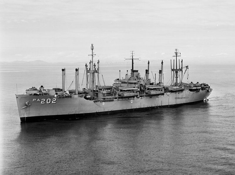 File:USS Menifee (APA-202) underway in the 1950s.jpg