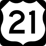 Straßenschild des U.S. Highways 21