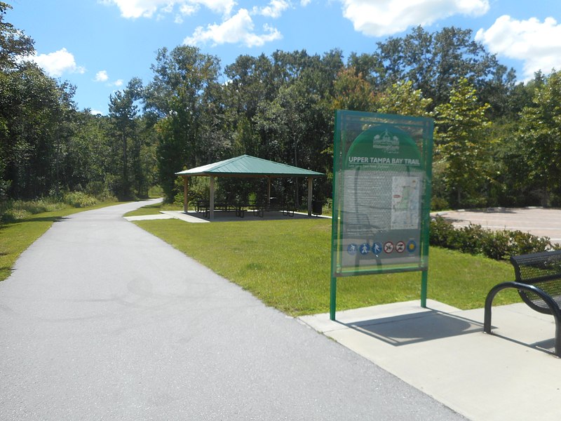 File:Upper Tampa Bay Trail @ Lutz-Lake Fern Road; Picnic Shelter and Map.jpg