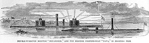 La USS Napa e la USS Monadnock da un'incisione pubblicata in "The Soldier in Our Civil War".