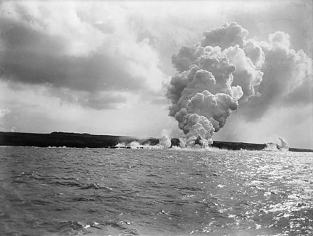Mt Matavanu volcanic eruption on Savai'i island, 1905