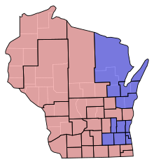 Senate partisan representation
Democratic: 10 seats
Union: 23 seats WI Senate Partisan Map 1866.svg