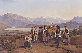 Homecoming from the harvest (On Lake Zug)