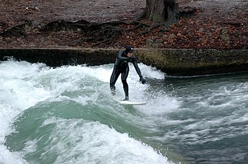 A surfer on the Eisbach