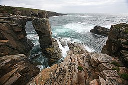 Yesnaby Cliffs with a westerly wind blowing Yesnaby Cliffs Orkney Mainland.jpg