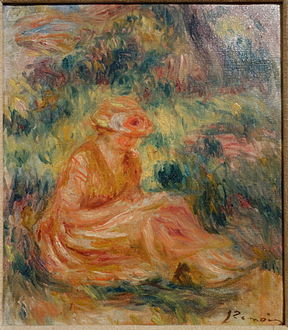 Young Woman in a Landscape by Pierre-Auguste Renoir, c. 1915-1919, oil on canvas - Huntington Museum of Art - DSC05447.JPG