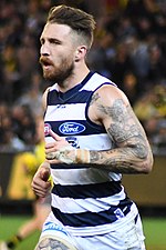 Zach Tuohy, has played more than 250 AFL games, won an AFL premiership and represented Ireland 4 times. Zach Tuohy 2018.2.jpg